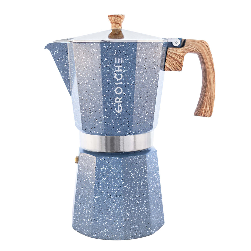 MILANO STONE Stovetop Espresso Maker - Indigo Blue: 6 cup
