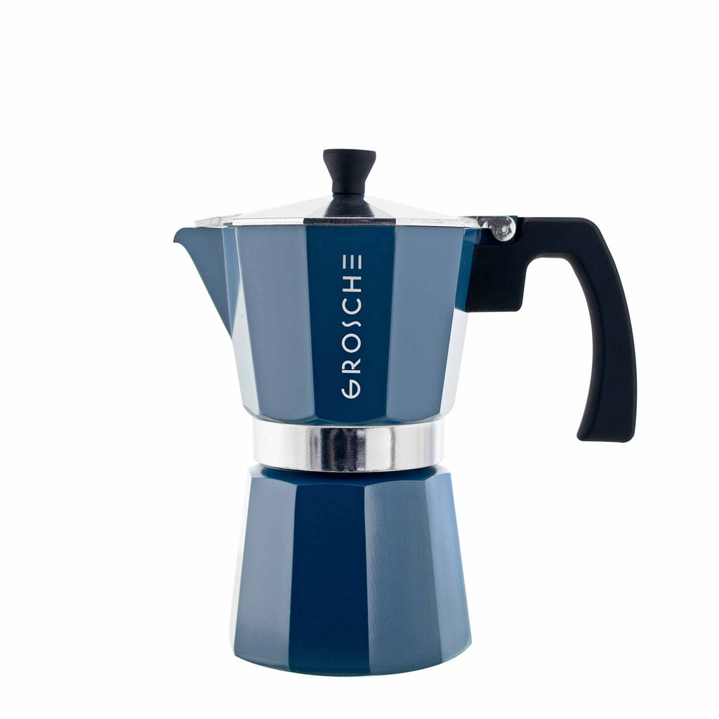 GROSCHE MILANO Stovetop Espresso Maker - Blue: 3 cup