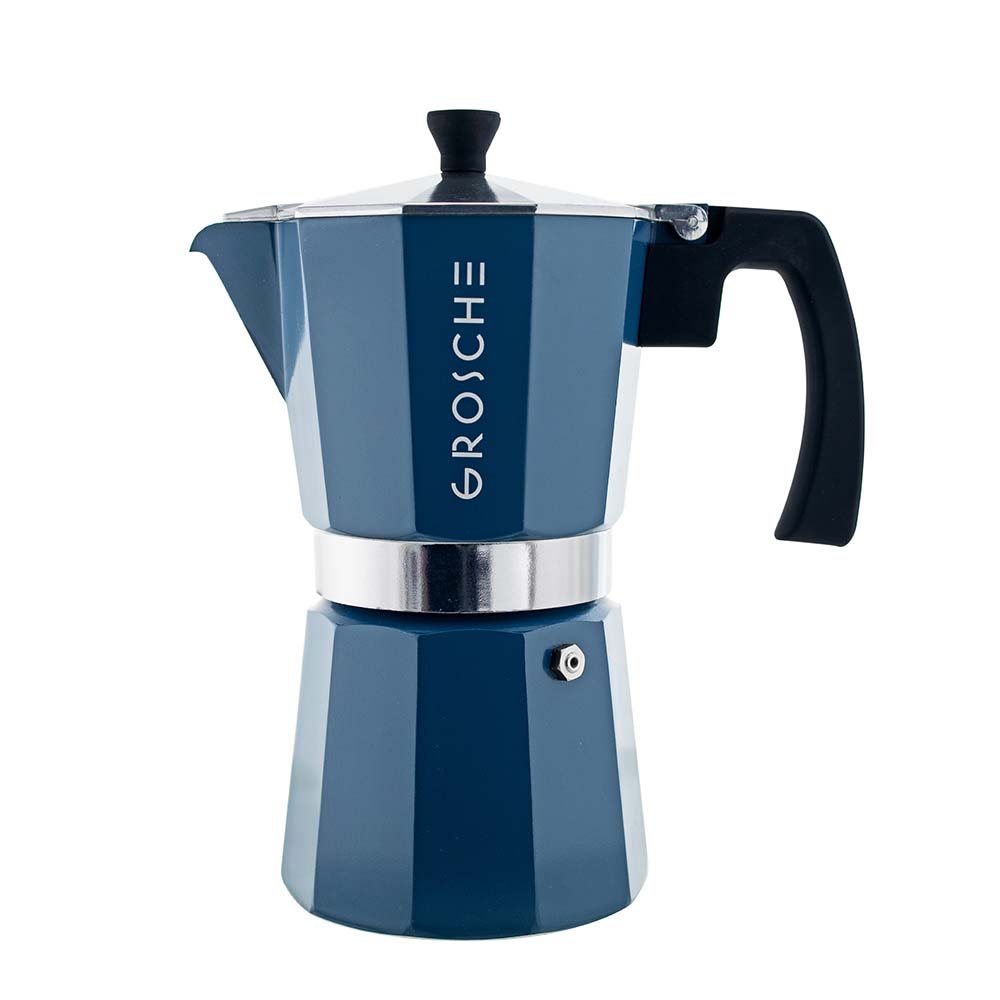 GROSCHE MILANO Stovetop Espresso Maker - Blue: 3 cup
