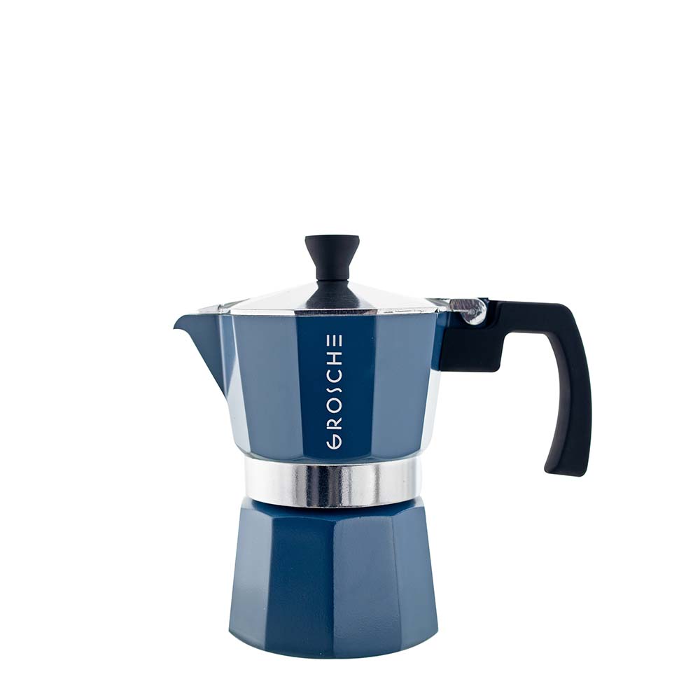 GROSCHE MILANO Stovetop Espresso Maker - Blue: 3 cup