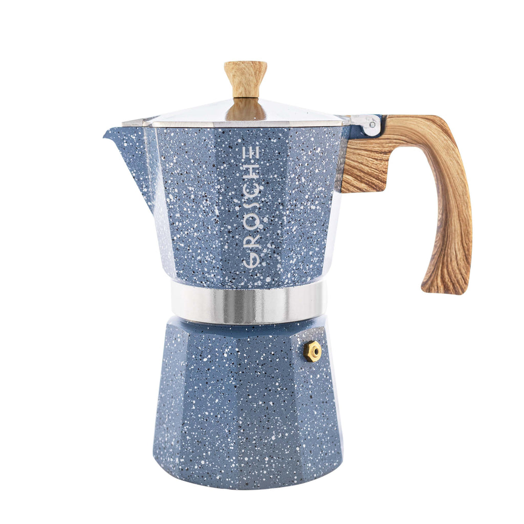 MILANO STONE Stovetop Espresso Maker - Indigo Blue: 6 cup