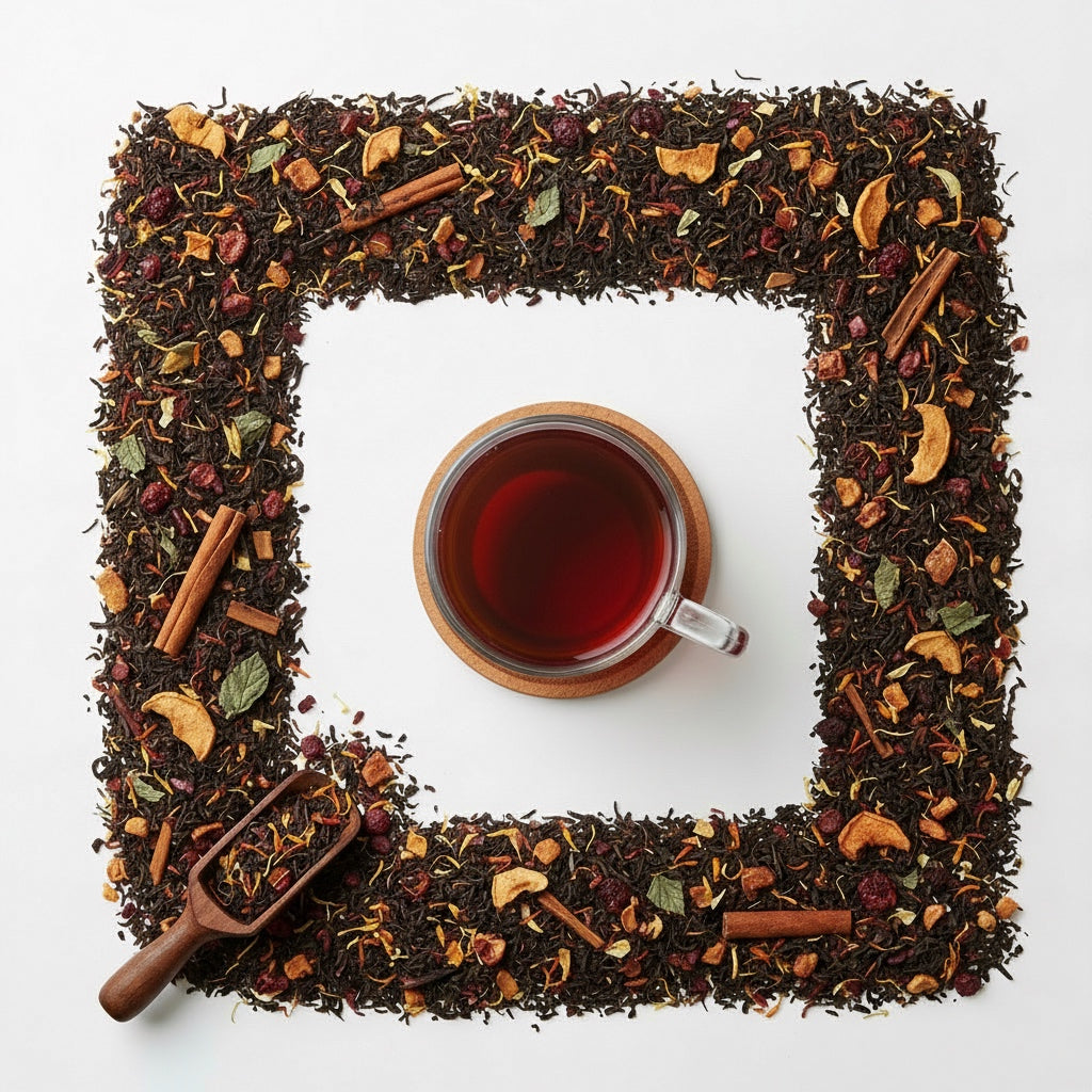 Green tea: Loose green tea leaves rich in antioxidants – fresh and vibrant flavour.
Black tea: Loose black tea leaves – full-bodied aroma for a perfect morning brew.
Herbal tea: Colourful loose herbal tea blend with chamomile, mint, and petals – caffeine-free wellness tea.
Chai: Loose chai tea leaves with spices – aromatic Indian masala tea blend.
White tea: Delicate loose white tea leaves – smooth and subtle premium brew.
Aves Coffee Company. Loose Tea leaves