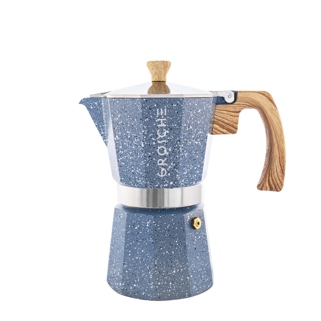 MILANO STONE Stovetop Espresso Maker - Indigo Blue: 6 cup