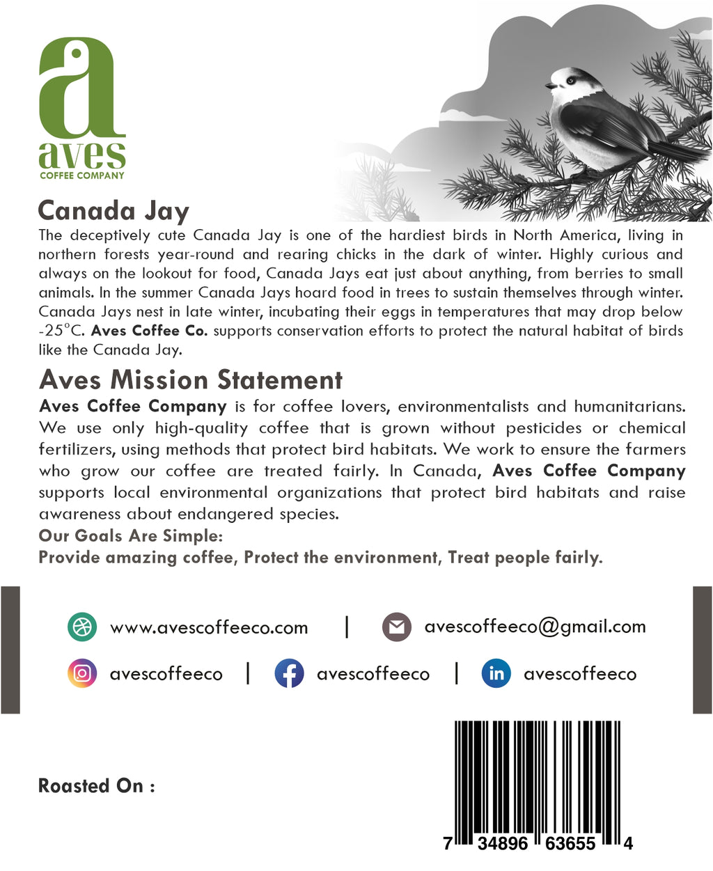 Canada Jay Sweet Espresso-Limited Edition Colombia