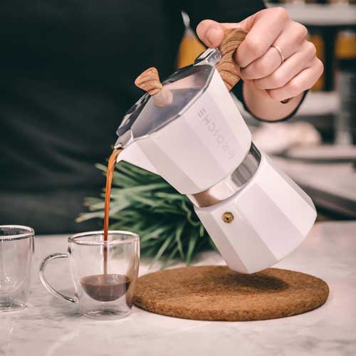 MILANO Stovetop Espresso Maker Silver-6 Cups